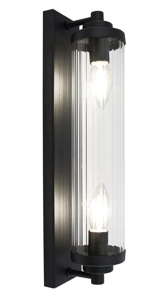 Bright Star Lighting Modern Wall Light with Fluted Glass in Gold or Black