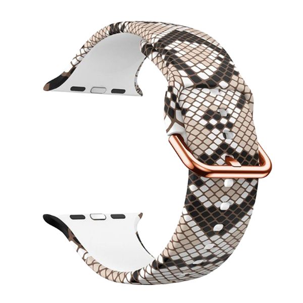 Silicone Snake Skin Printed 38/40mm Replacement Strap For Apple Watch