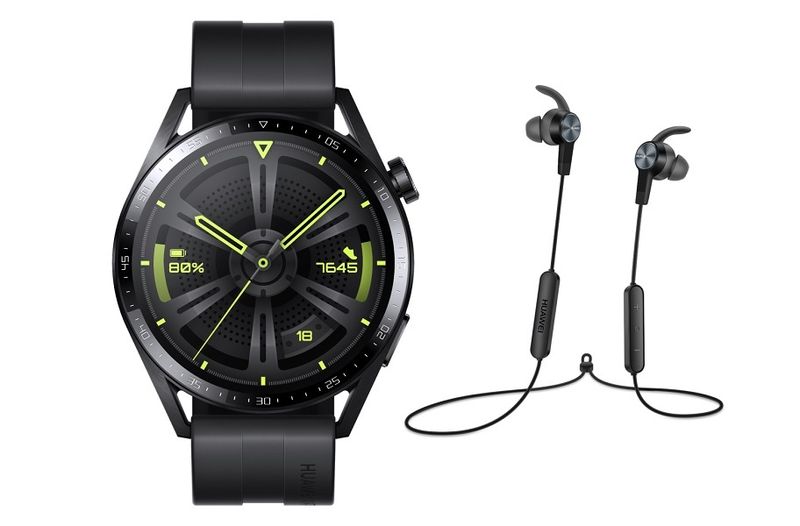 Huawei Watch GT 3 (46mm) - Black Bundled with Huawei Bluetooth Headset