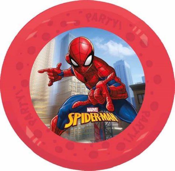 Reusable Spiderman Crime Fighter Party Plate - 21cm