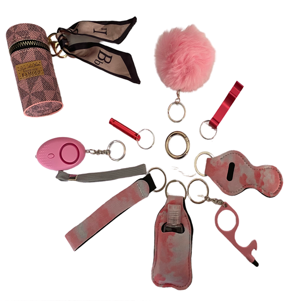Safety Keychain Set with Coin Purse