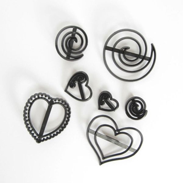 Patchwork Cutters SWIRLS &amp; HEARTS Sugarcraft Cake Icing Decorating Set