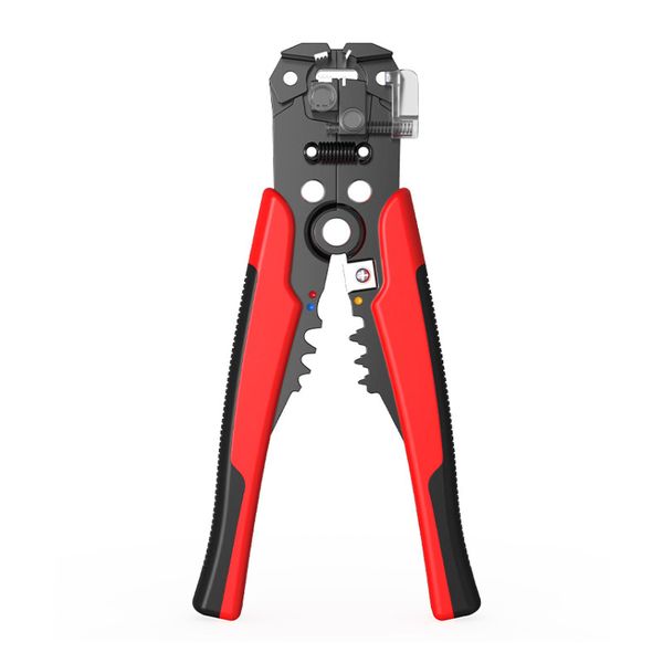 Wire Strippers, Three-In-One Wire Cutters And Crimping Pliers, Red Black.