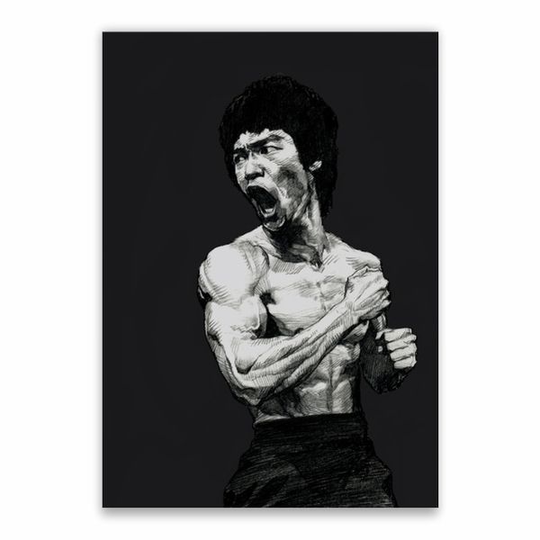 Bruce Lee Black And White Poster - A1