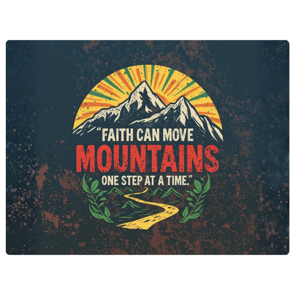 Mountain Image Faith Can Move Printed Mouse Pad