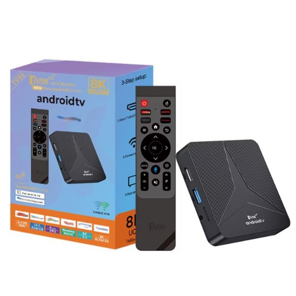 TV98 RK3518 Android 8K Network Set-Top Box Android 14 ATV TV Box Supports8K