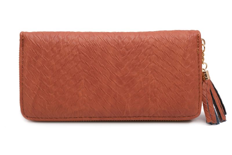 Zip Around Purse with a Ruffled Look