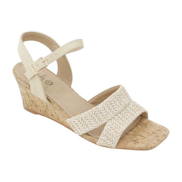 LaMara Paris Vinetta Sqr Toe Double Band Wedge Sandal Blue
