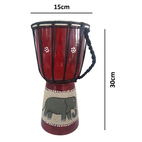 Djembé En Peau De Chèvre - 20,3 Cm De Diamètre, Motif Coloré - Parfait Pour Débutants, Adultes Et Enfants - Instrument De Percussion Africain