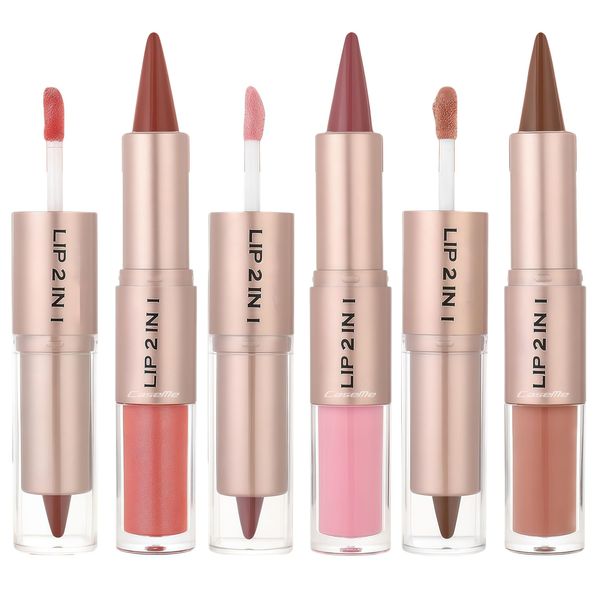 Caseme 2-in-1 Lip Liner &amp; Lip Gloss Set - Dual-Ended Lip Liner &amp;Gloss Combo