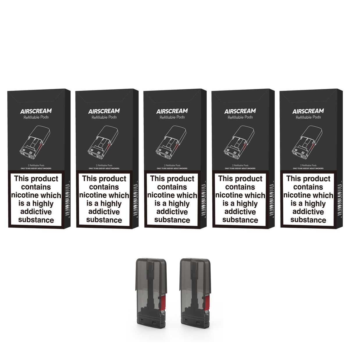 Airscream 5 Pack - AirsPops Refillable Pods - 1,6ml | Shop Today. Get ...