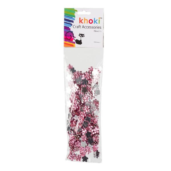 Khoki - Craft Flowers - Gemstones - Pink - 2 Pack