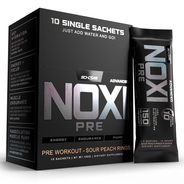 Noxi Pre - Advanced pre workout 10 x Single sachets - Sour Peach Rings