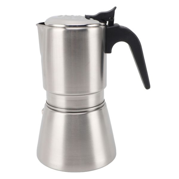 304 Stainless Steel Moka Pot For Induction Cooker - 4-6 Cups