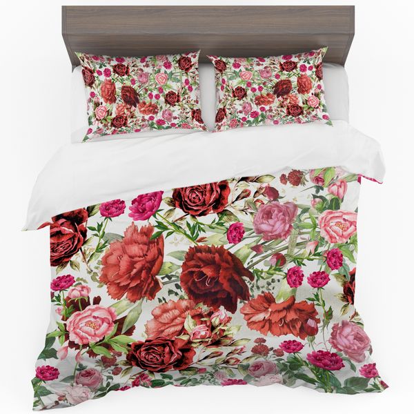 Red &amp; Pink Roses Duvet Cover Set