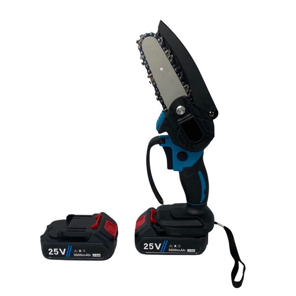 25V 4 Inch Rechargeable Chain Saw With Two Batteries -JG0619
