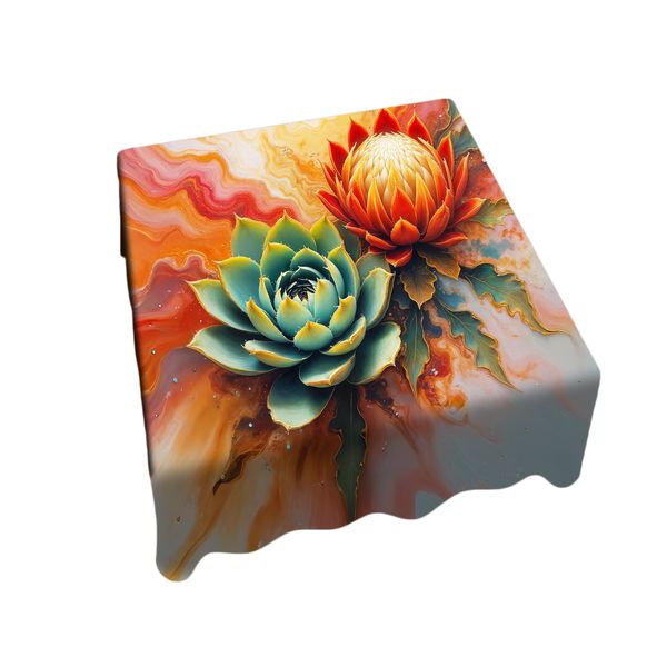 Succulent Protea Nebula Square Tablecloth