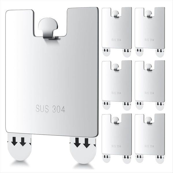 6 Pcs Adhesive Metal Picture Frame Hangers
