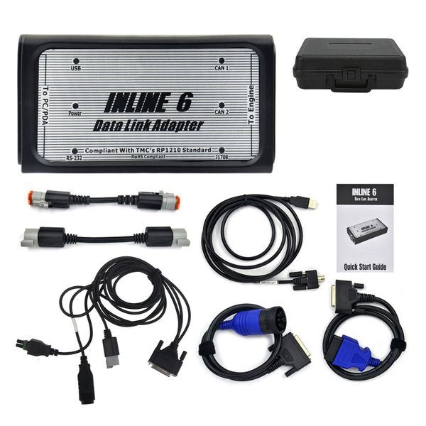 INLINE 6 Data Link Adapter Kit Heavy Duty OBD2 Scanner Cummins Engine J1939