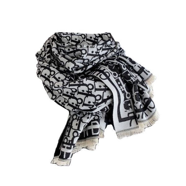 New imitation cashmere winter high-end women's letter printed scarf