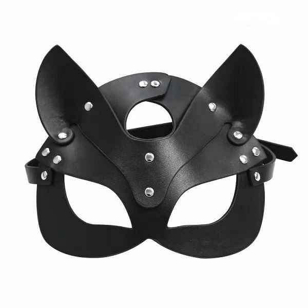 Leather Masquerade Mask for Cosplay Halloween Costume Accessory (Cat Girl)