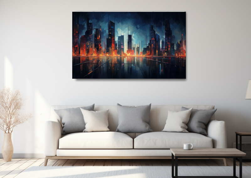 Canvas Wall Art - Urban Skyline Abstract -HD0009