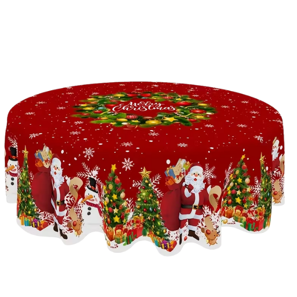 Round Merry Christmas Tablecloth (150cm)