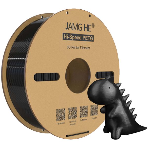 Jamghe PETG Black 3D filament 1.75mm