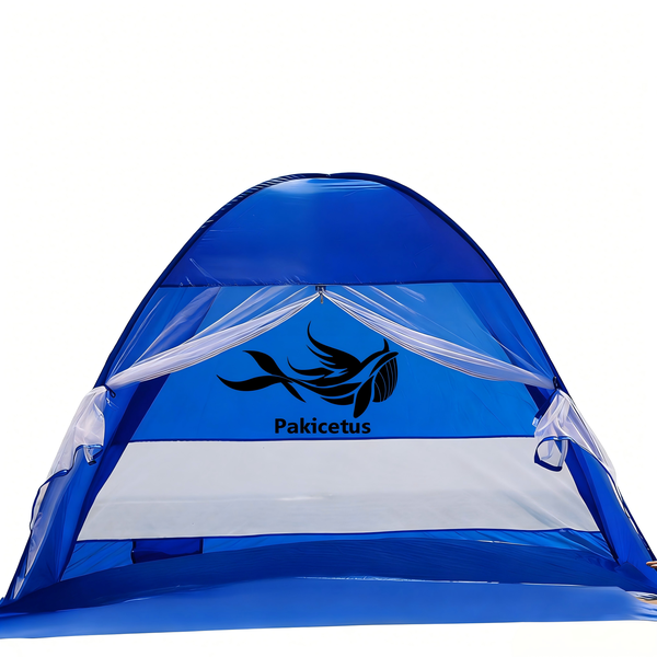 PAKICETUS 2-3 Person Large Beach Cabana Tent with Mesh &amp; Door Curtan Shade