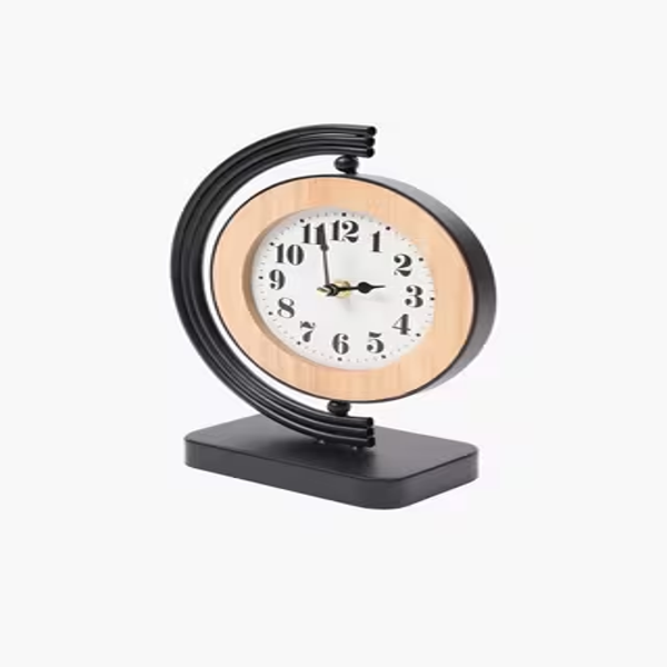 JJ Classic Roman Timber Clock Bold Black Arabic Numerals (1-12)