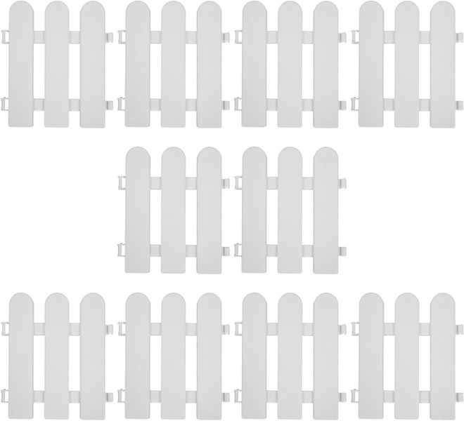 White Plastic Garden Fence Panel For Lawn Guardrail Courtyard Patio Flower