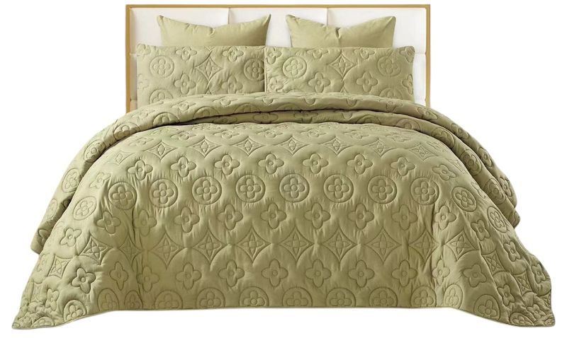 Quilt Set 5 Pieces -Super King Size -Green