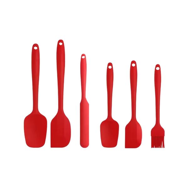 6Pieces Of Non-Stick Heat Resistant Silicone Rubber Spatula Set