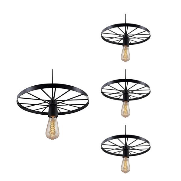Black Metal Hanging Lamp- 4 Pack image