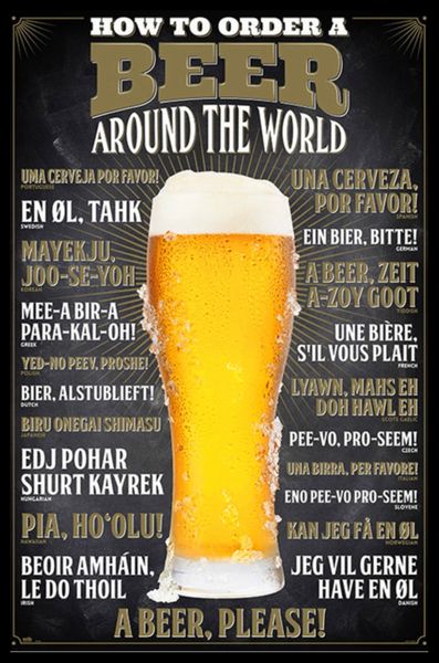 Beer Around the World - How to Order Poster with Black Frame