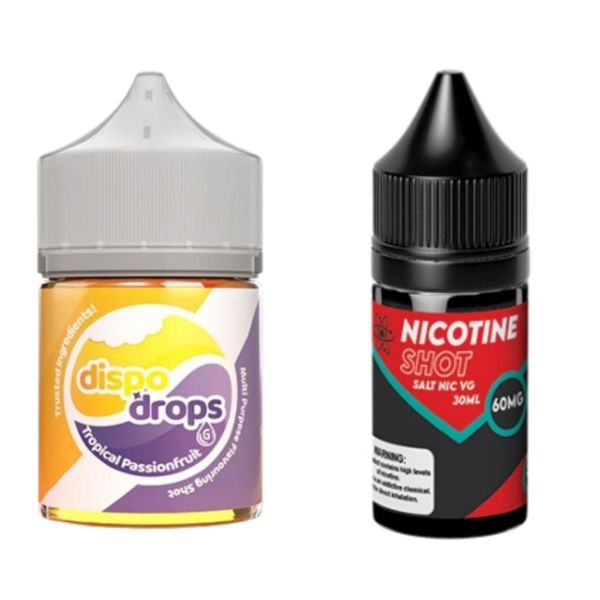 Dispo Drops 60ml Salt/MTL Combo 30MG - Tropical Passionfruit