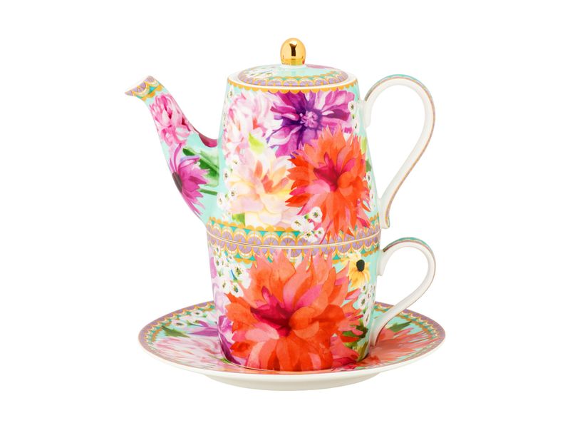 Maxwell and Williams Dahlia Daze - Tea 4 One with infuser 340ml