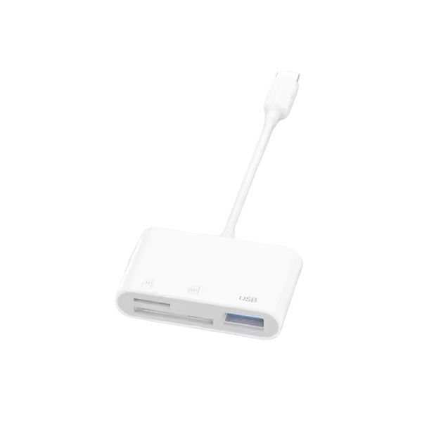 USB-C Card Reader Hub Compatible with Samsung/Apple/Dell, White