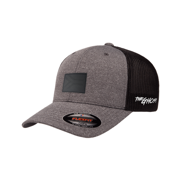 The Ghost Dark Grey &amp; Black Fitted Trucker With Black SA Rubber Badge