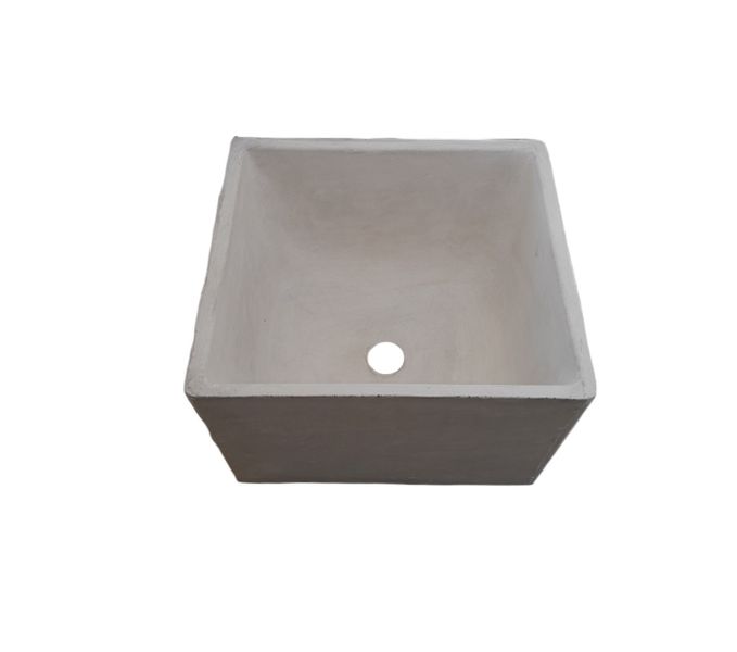 Large Ivory Square Concrete Basin (45x40x 31cm High)