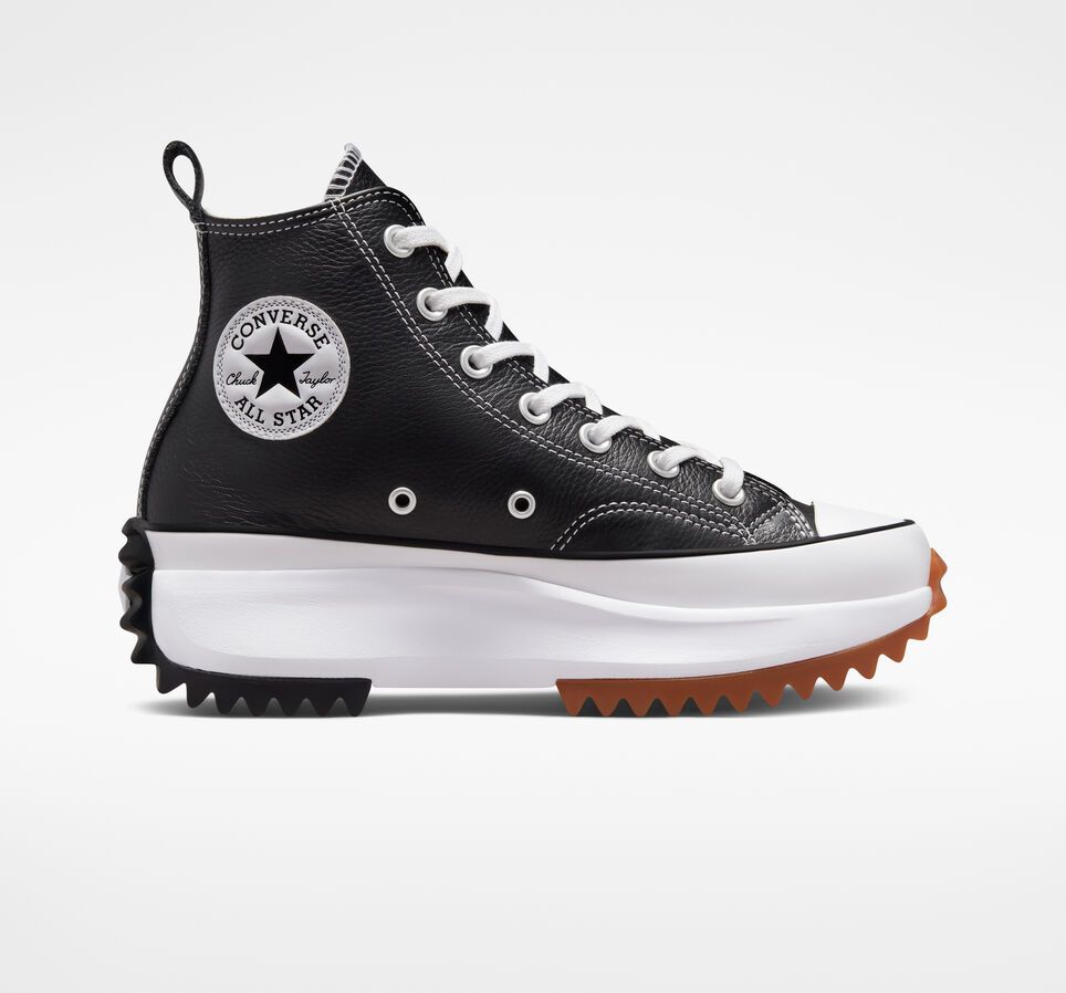 Converse - Run Star Hike Unisex Black Leather Hi-Top Sneakers | Shop ...