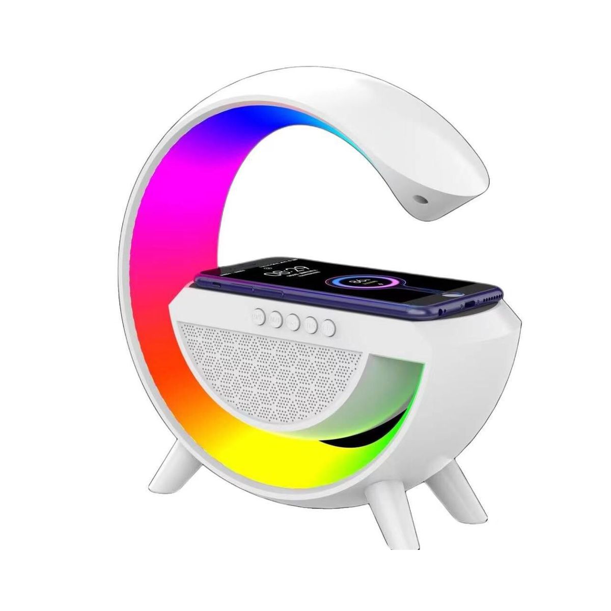 3in1 Rainbow Atmosphere Desk Lamp Wireless Charger Portable Speaker 