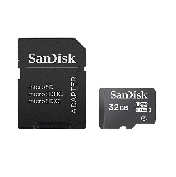 Sandisk 32 GB MicroSDHC-I Card Class 4 With SD Card Adapter