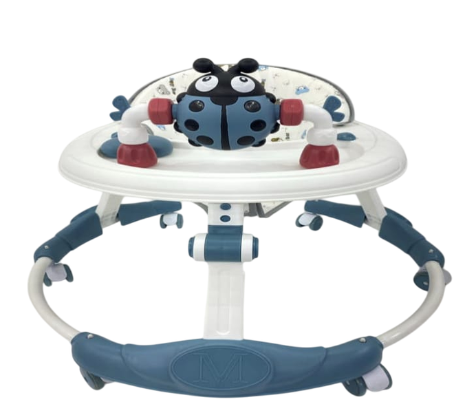 Foldable Baby Walker with Lights &amp; Sound - White &amp; Blue