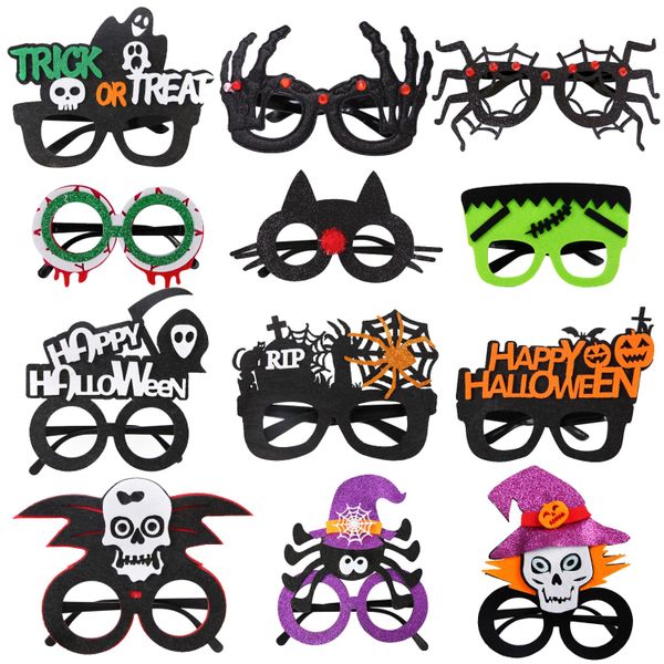 12 Pieces Halloween Glasses, Novelty Glitter Eyeglasses Halloween Decorations