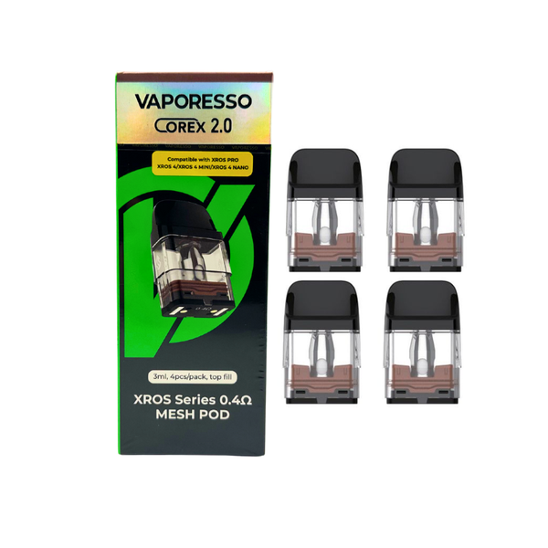 Vaporesso XROS Replacement Pod 0.4 Mesh 3ml - 4 Pack (Compatible with XROS PRO/ XROS 4/ XROS 4 MINI/ XROS 4 NANO)