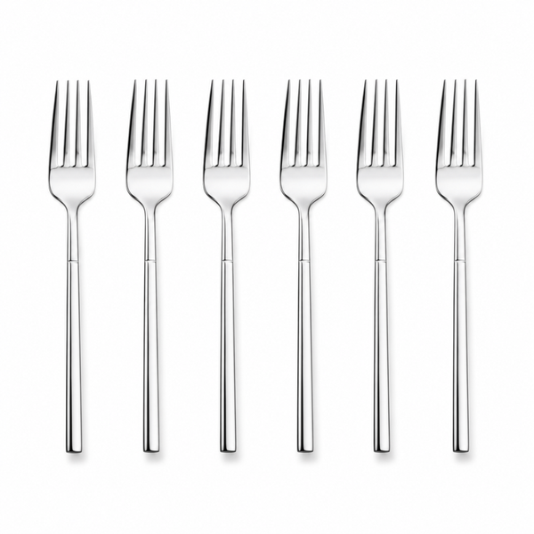 Stainless Steel Dessert Fork Set - 6 Piece Modern Dining &amp; Dessert Forks