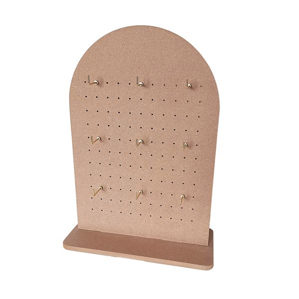 Arch Pegboard Display Stand with Brass Hooks