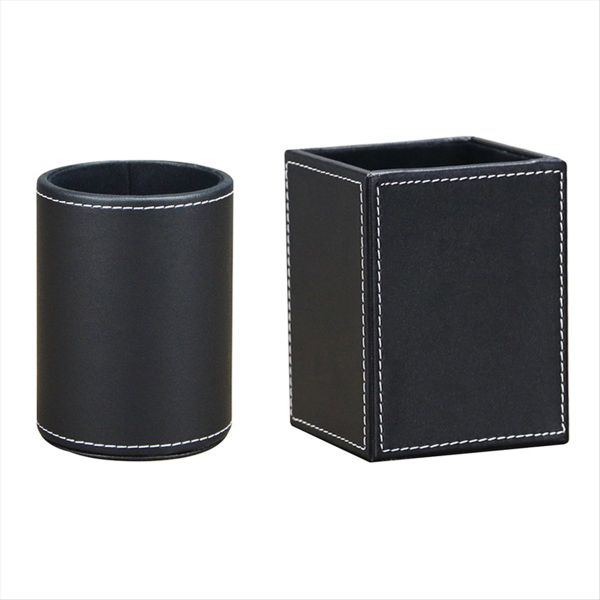 2Pack Pu Leather Pens Pencils Holder Office Accessories