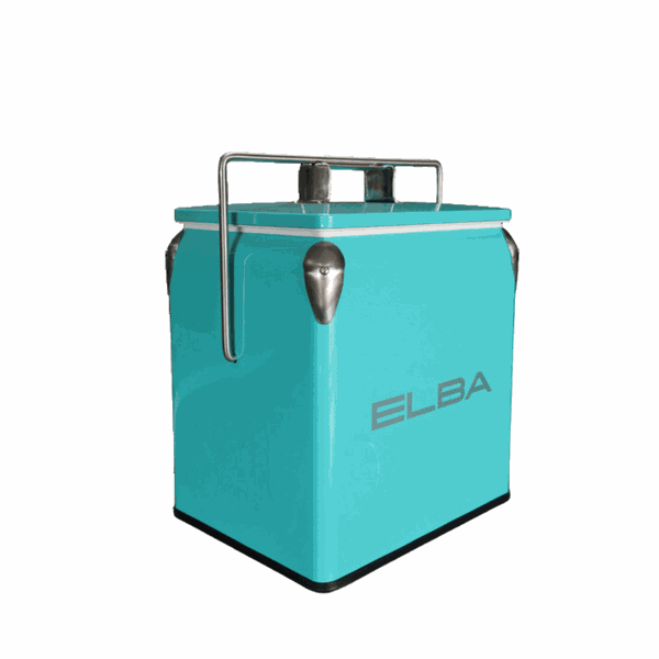 Elba Metal Cooler Box With Handle &amp; Lid - 13L - Mint